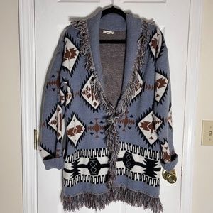 Ll Miel COCOA CARDIGAN IN AIRY BLUE sz M women's southwestern sweater NW…